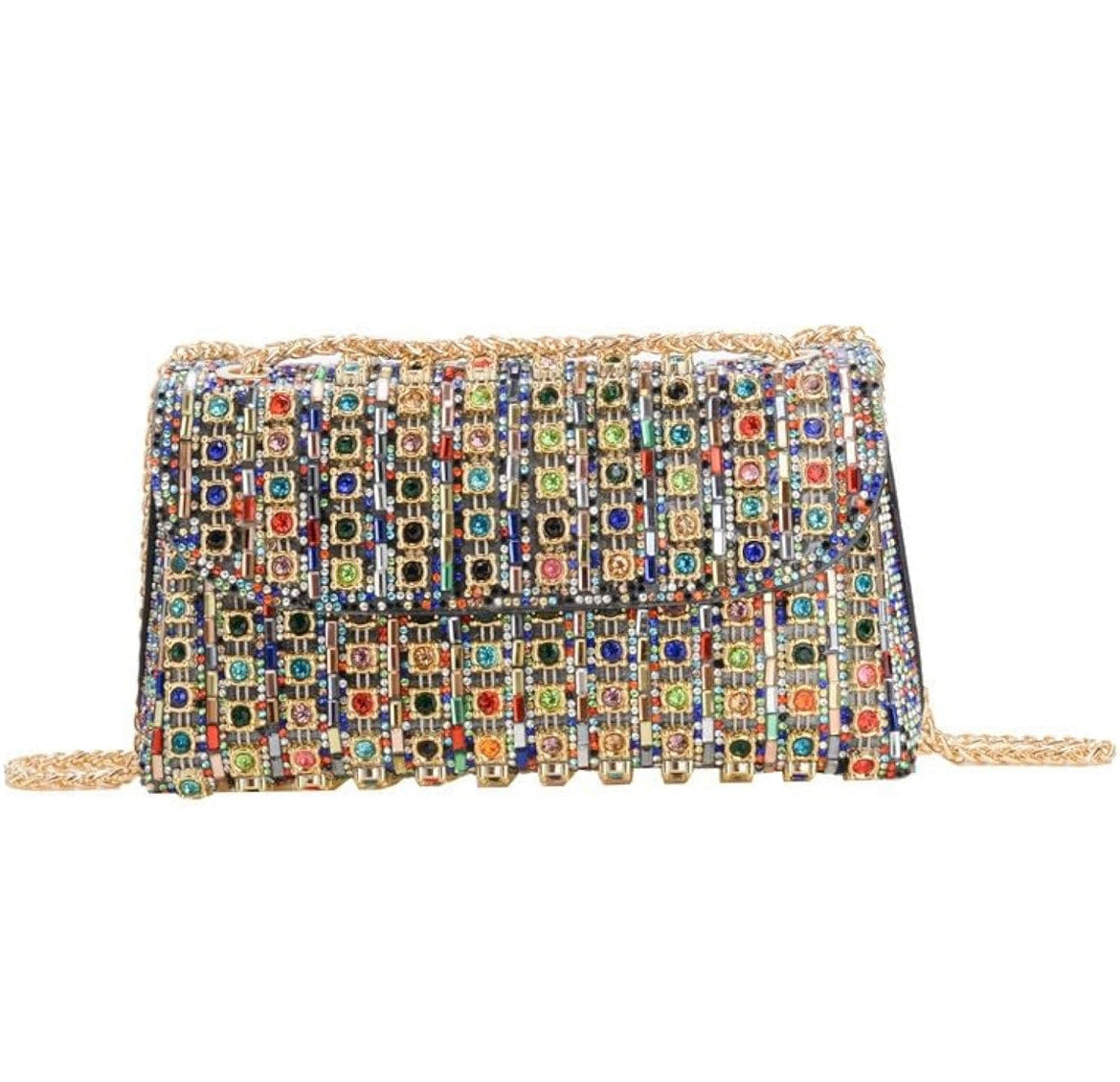 Rhinestone Evening Bag for Women with Chain Clutch Purse Adjustable Strap Shoulder Clutch Bag